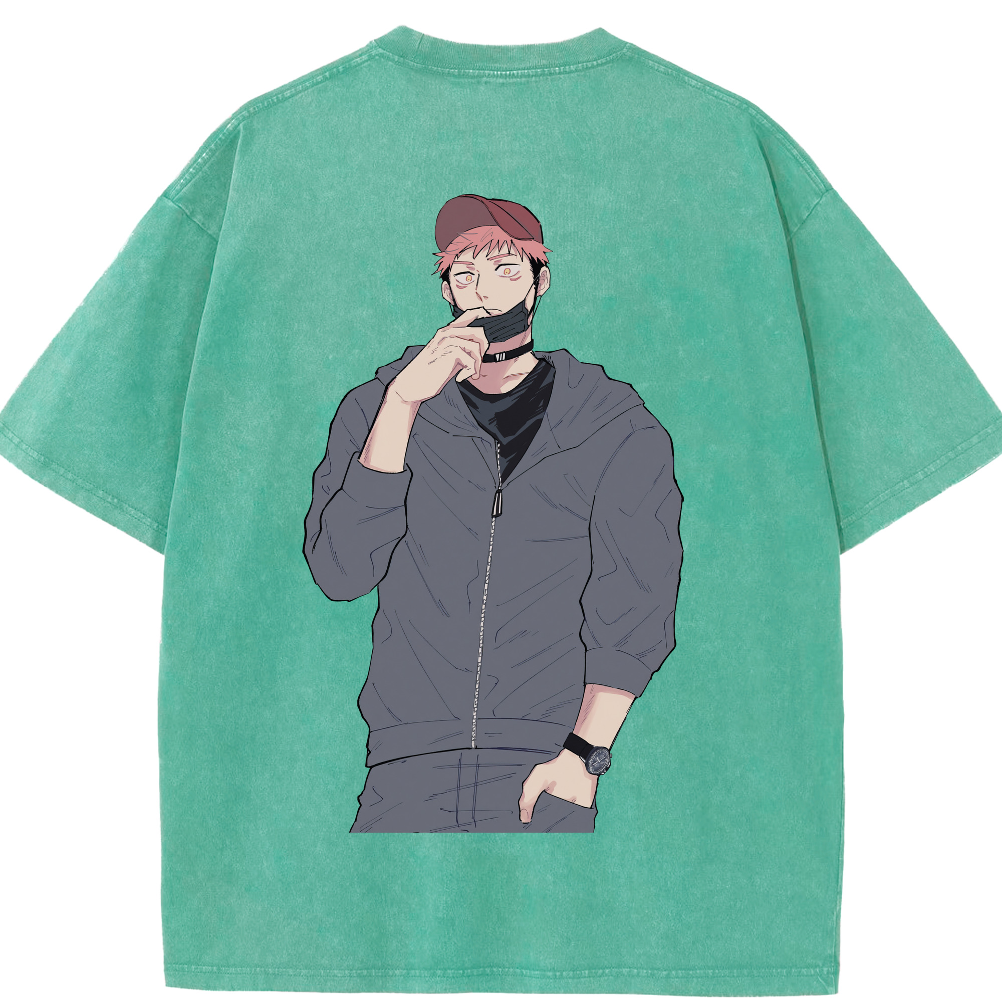 （画像用） 呪術廻戦 Jujutsu Kaisen 綿100% ヴィンテージ風 半袖Tシャツ（背面プリント）